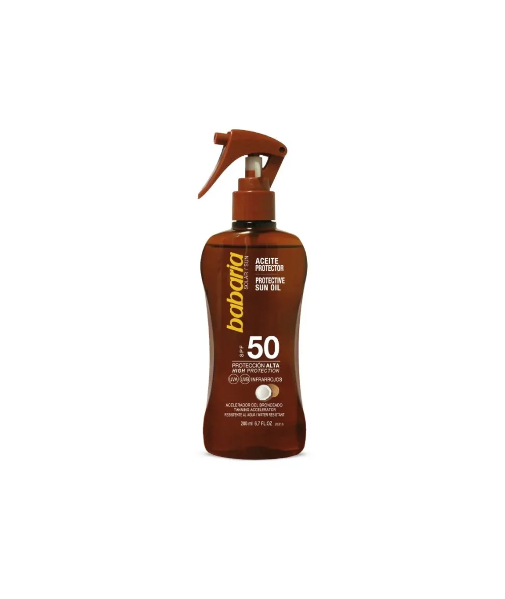 BABARIA Aceite Protector Spf 50 Coco 200 Ml| Aceites Solares