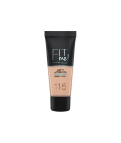 MAYBELLINE Base De Maquillaje Fit Me Mate Afinaporos 30 Ml, Tono 115| Bases Y Fondos Maquillaje