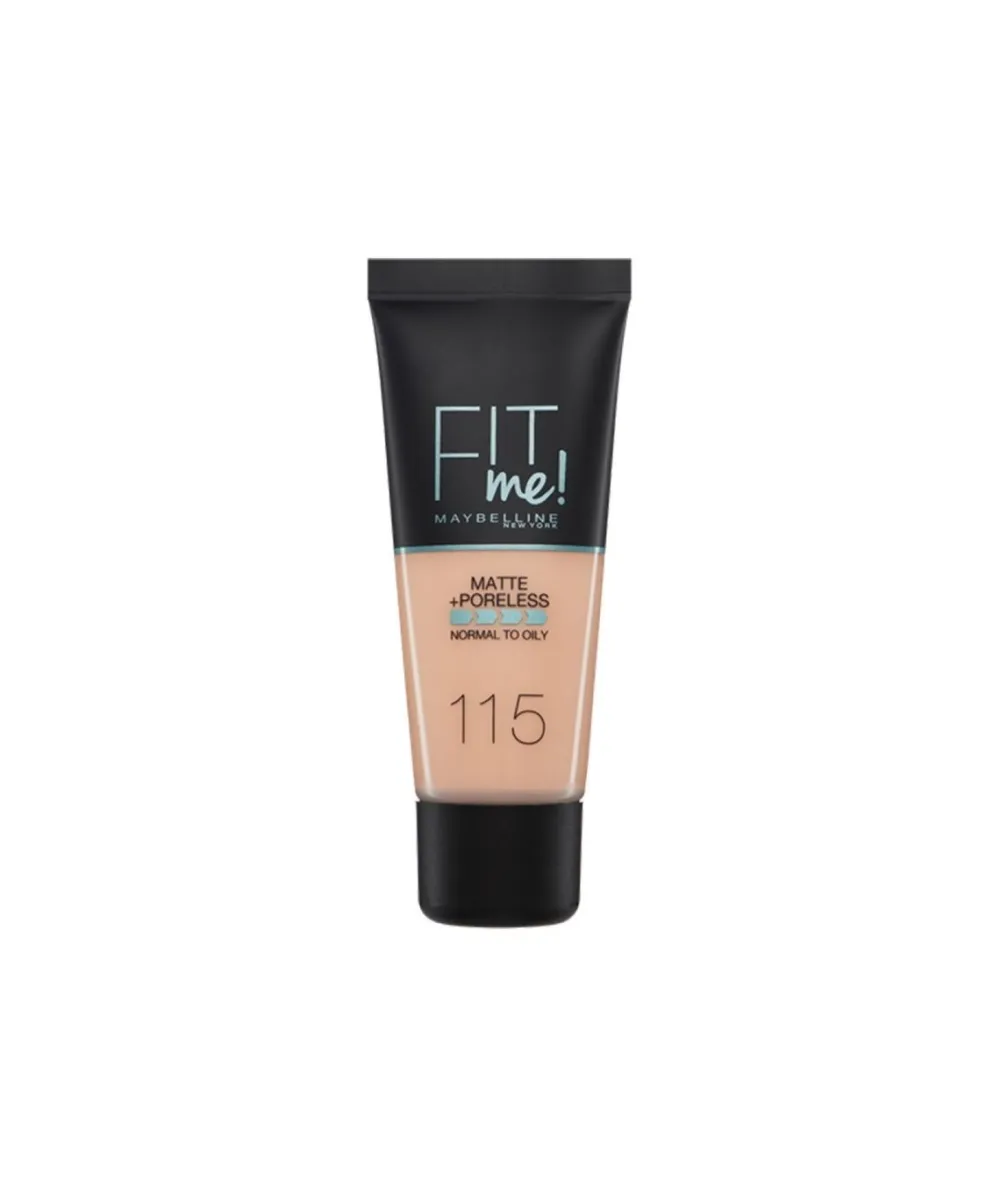 MAYBELLINE Base De Maquillaje Fit Me Mate Afinaporos 30 Ml, Tono 115| Bases Y Fondos Maquillaje