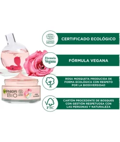 GARNIER Bio Crema Hidratante Ati Edad Rosa Mosqueta 50 Ml| Tratamiento Facial Natural