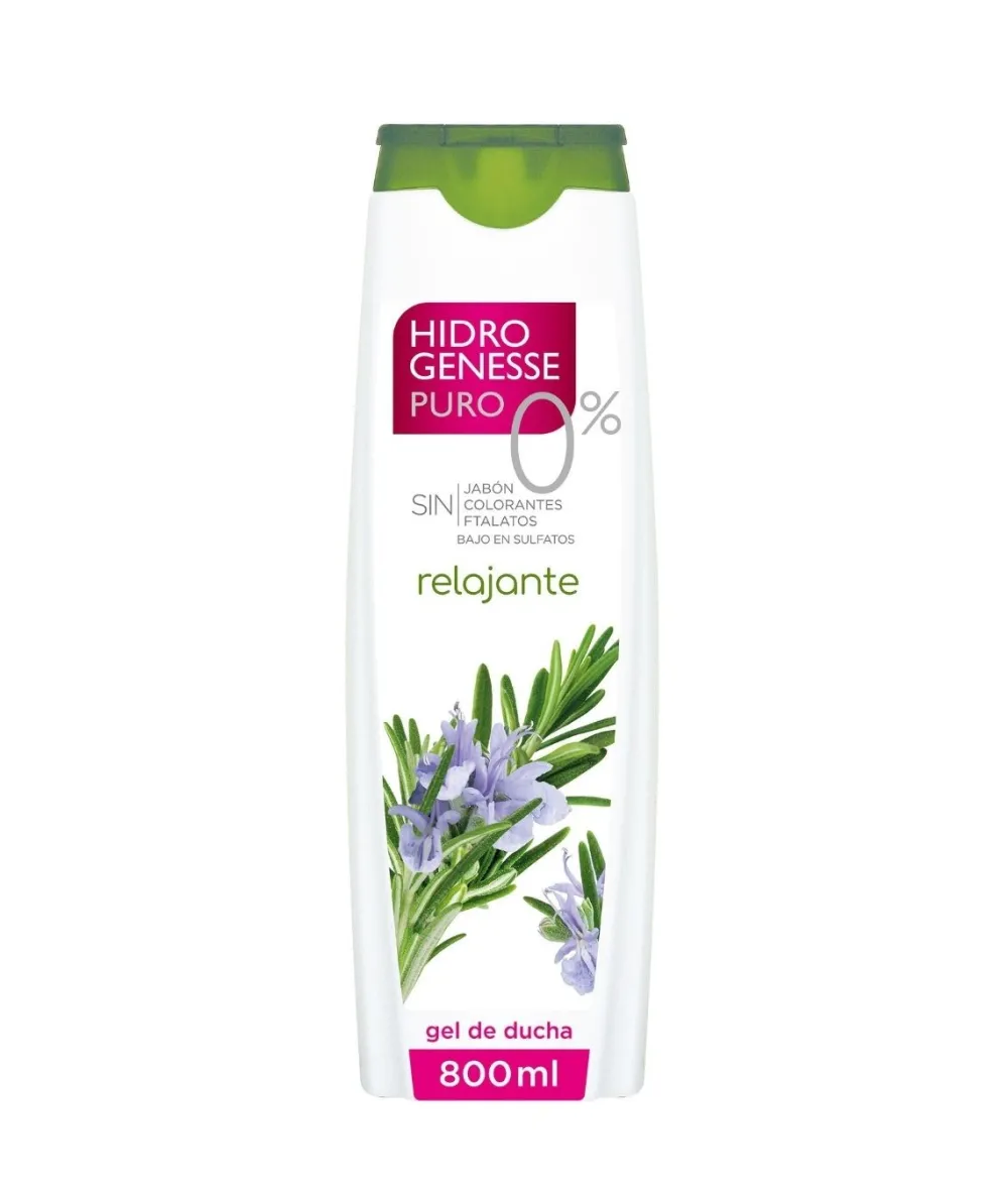 HIDROGENESSE Gel Puro 0% Relajante Romero 800 Ml| Geles De Baño