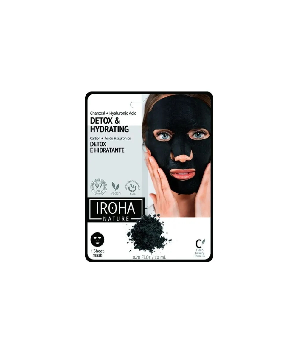 IROHA NATURE Mascarilla Facial Tisu De Carbon Detoxificante E Hidratante| Mascarillas Faciales