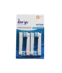 LOV YC Recambios Cepillo Electrico Dureza Media 4 Uds.| Cepillos