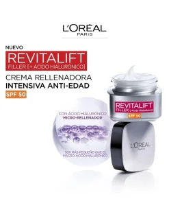 L'OREAL DERMO Revitalift Filler Crema De Dia Spf50 50 Ml| Hidratantes Con Protección