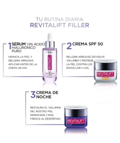 L'OREAL DERMO Revitalift Filler Crema De Dia Spf50 50 Ml| Hidratantes Con Protección