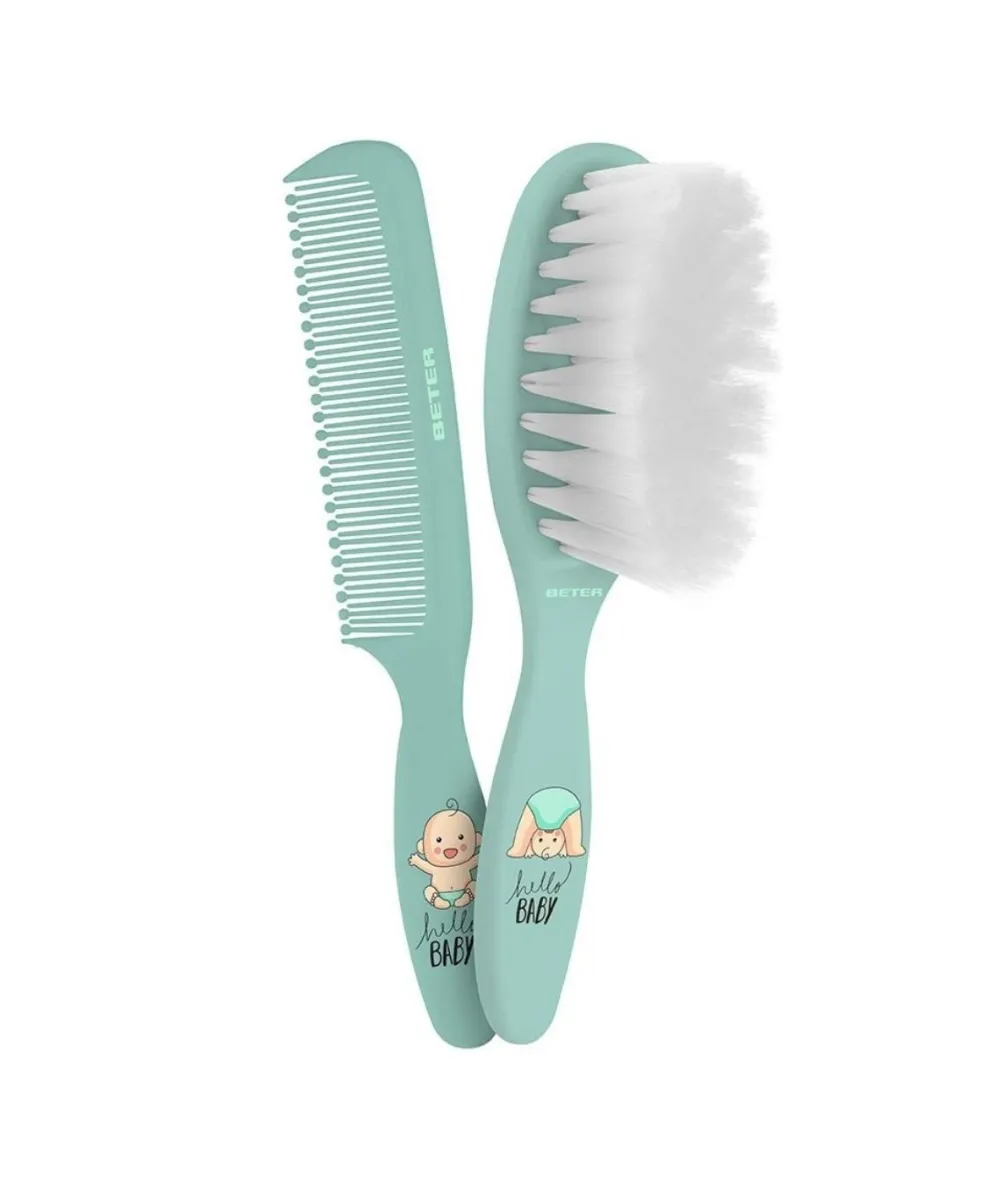 BETER LINEA ROSA Set Cepillo + Peine Para Bebe| Peines Y Cepillos