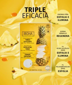 IROHA NATURE Tónico Exfoliante Discos Pina 10 Und.| Tónico Facial