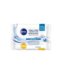 NIVEA Toallitas Desmaquilladoras Refrescantes Piel Normal / Mixta 40Uds.| Limpiadoras / Desmaquillantes